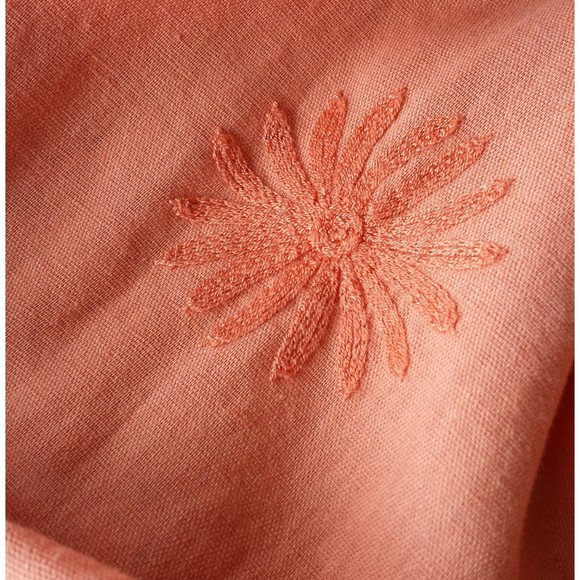 Dance in Paris Linen Embroidery Corral Kimono One size Pockets Italy Long - Picture 3 of 10